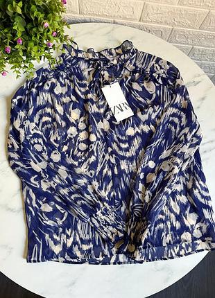 Рубашка блузка сорочка зара zara нова розмір xs