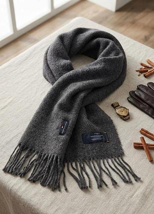 Серый шарф Tommy hilfiger 100% шерсть