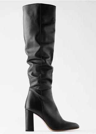 Шкіряні чоботи zara, 37 розмір