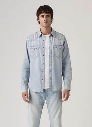 Джинсова сорочка levi's barstow western shirt , levis чоловіча джинсова сорочка