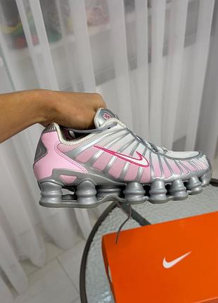 Женские кроссовки nike shox tl «metallic platinum pink foam» 38 р.,24 см
