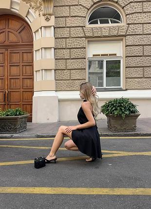 Сукня з відкритою спинкою з дабл шовку чорний 42-44 черный, m, 44-46