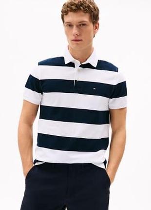 Tommy hilfiger чоловіче поло, поло в смужку, футболка поло