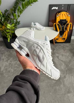 Чоловічі кросівки nike shox r4 white silver hq1988-101🤍