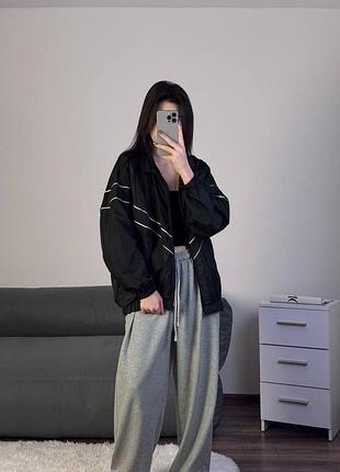 Вітрівка з плащівки канада oversize чорний 42-46 — ‼️заміри в описі‼️