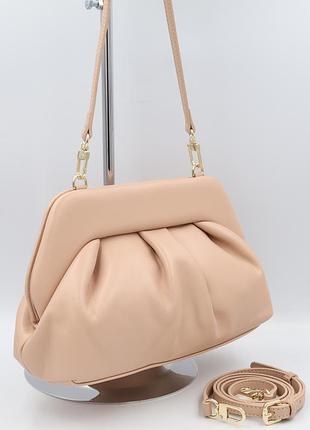 Сумка жіноча шкіряна leather 9889 l.pink