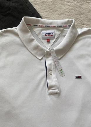 Tommy hilfiger чоловіче поло, біле поло 5