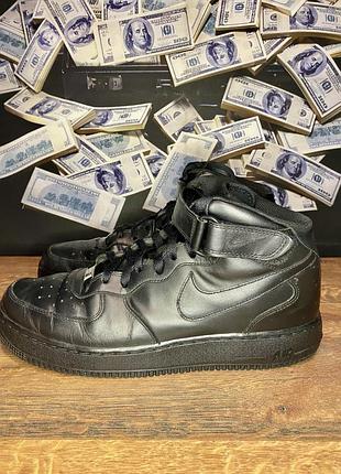 Кросівки чоловічі nike air force високі, чорні, розмір 45.5