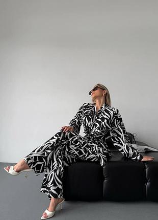 Костюм кімоно + штани, софт чорний s-l