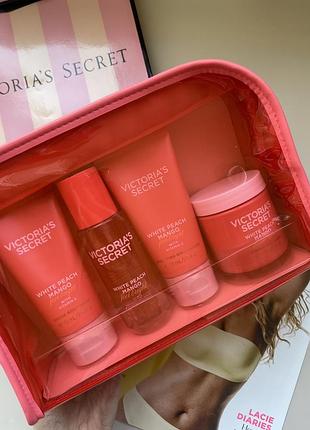 Оригінальний подарунковий набір victoria's secret feel bright white peach mango