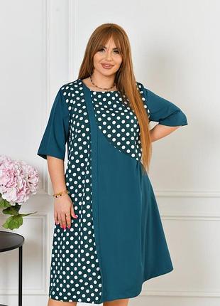 Сукня з турецького софту вільного крою темно-бірюзовий 62-64 — ‼️заміри в описі‼️