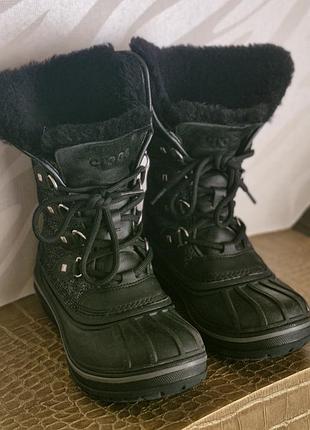 Чоботи зимові crocs дівчачі 24,24,5,25
