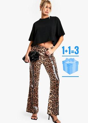 🥰 штани в леопардовий принт паєтки boohoo