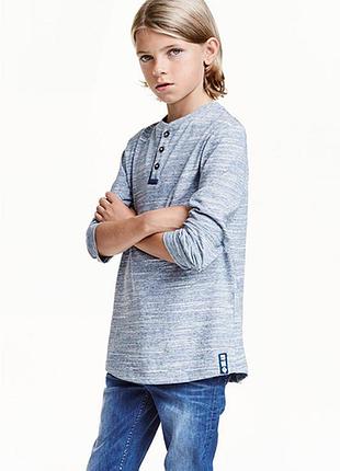 Оригинальный лонгслив из слаб-трикотажа от бренда h&m разм. 146-152(10-12лет)