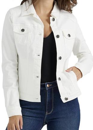 Джинсова куртка жіноча wrangler authentics stretch jacket біла (xs)