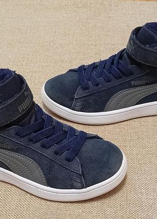 Черевики для дітей puma хайтопи замшеві сині 31