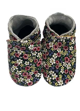 Ua: пінетки для дівчаток flower power різнокольорові (20/21) натуральна шкіра та замша