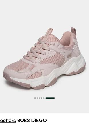 Кросівки жіночі skechers bobs diego рожеві, устілка 25 см
