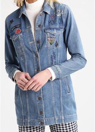 Джинсовый жакет\ джинсовый пиджак <b genuine denim co / удлиненный/приталенный 🍁 размер s/m 7