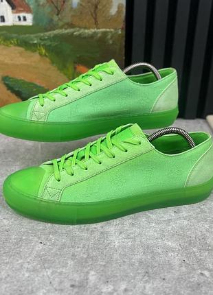 Louis vuitton tattoo monogram sneaker neon green мужские кроссовки кеды оригинал 41.5 eur