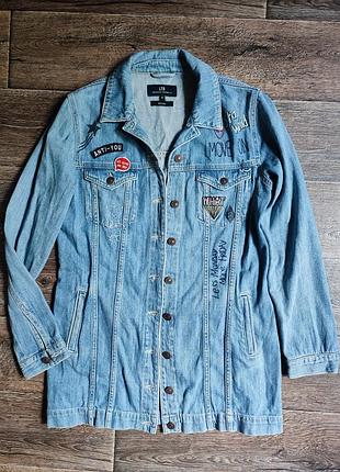 Джинсовый жакет\ джинсовый пиджак <b genuine denim co / удлиненный/приталенный 🍁 размер s/m 2