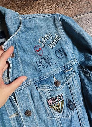 Джинсовый жакет\ джинсовый пиджак <b genuine denim co / удлиненный/приталенный 🍁 размер s/m 4
