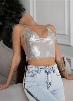Сріблястий топ кольчуга h&m 8
