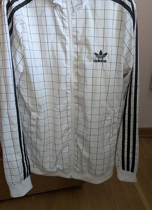 Вітрівка чоловіча adidas біла в клітинку