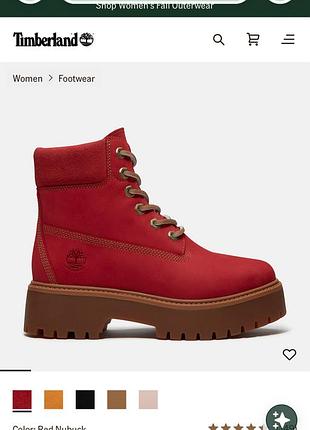 Черевики жіночі timberland stone street 6-inch waterproof platform boot червоні