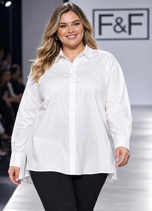 Сорочка жіноча f&f біла xxl (3xl) 100% бавовна