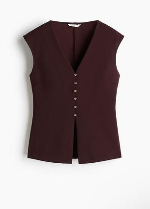 Желет бургунді на ґудзиках h&m