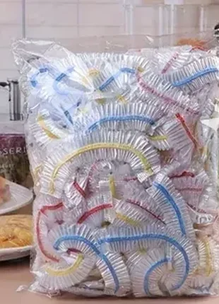 Поліетиленові пакети-кришки на гумках для продуктів 100 шт