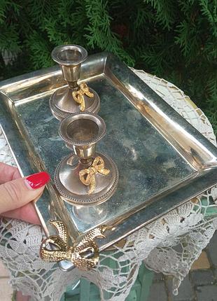 Подсвечники винтаж посеребрением 2