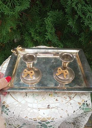 Подсвечники винтаж посеребрением 3