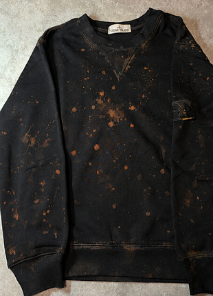 Світшот чоловічий stone island off dye чорний