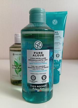 Міцелярна вода для зволоження шкіри з мікроводоростями pure algue ів роше