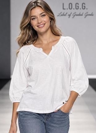Блуза жіноча l.o.g.g. h&m біла m бавовна