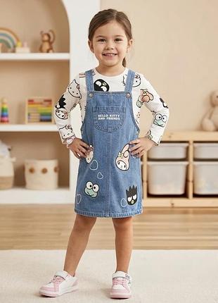 Джинсовий сарафан hello kitty та лонгслів