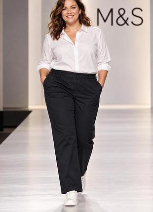 Штани чиноси жіночі marks & spencer чорні xl бавовняні