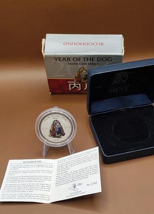 Серебряная монета «рек собаки — бладгаунд» 2006, 1 oz серебро 999 (new zealand mint) - 29