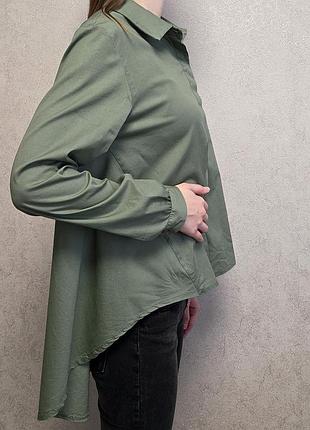 Стильная асимметричная хлопковая рубашка zeta otto studio(made in italy) - один размер (подойдет на s-m)