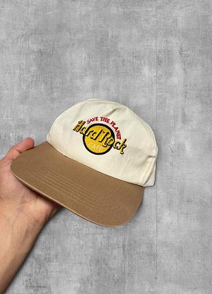 Бейсболка hard rock cafe оригінал кремова літня кепка хард рок принт козирок хакі