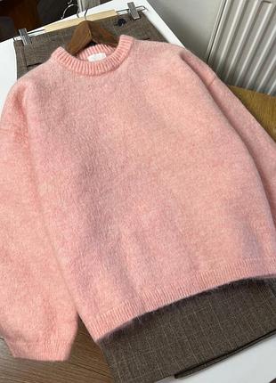 Светр жіночий h&m рожевий з шерсті та мохеру