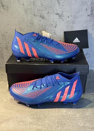 Бутси чоловічі adidas синьо-блакитні з кораловими елементами
