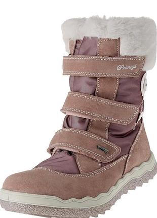 Підліткові дитячі шкіряні зимові чоботи primigi snow boot 36 розмір пудра