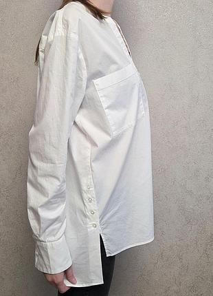 Белая женская хлопковая базовая рубашка esprit р.m
