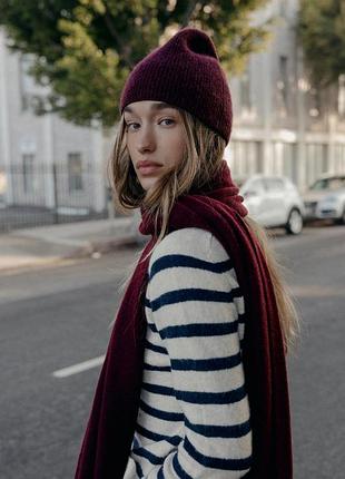 Тонкая шапка на осень в составе шерсть zara