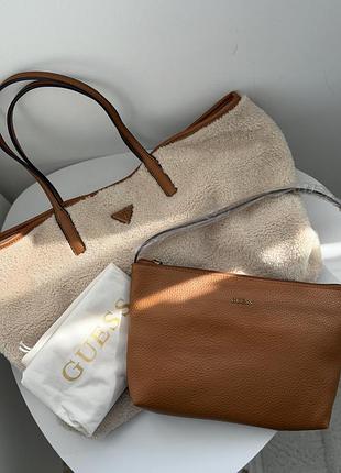 Жіноча велика сумка тедді guess 2 в 1