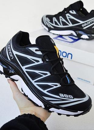 Salomon xt-6 black чорні з білим , термо кросівки чоловічі зимові кроссовки саломон кроссовки кросовки