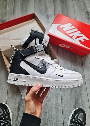 Чоловічі кросівки nike air force 1 utility white/black для зими